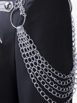 Costume de scène à paillettes pour hommes pardessus à manches longues Costumes rétro Black Palace Performing Arts