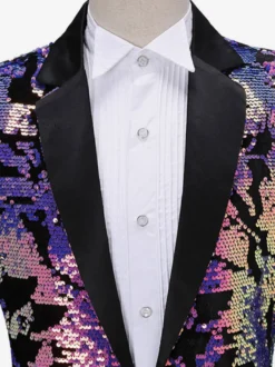 Costume de scène à paillettes pour hommes manches longues Costumes rétro