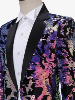 Costume de scène à paillettes pour hommes manches longues Costumes rétro