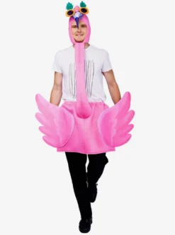 Costume de spectacle sur scène de flamant rose d'halloween Costume de fête drôle de carnaval