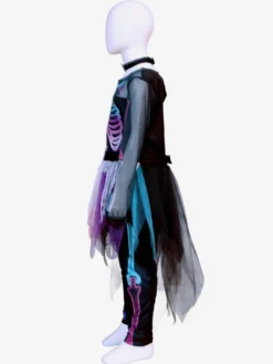 Costume d'Halloween pour fille avec squelette et imprimé os tenue mignonne et effrayante