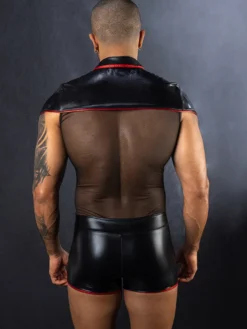 Costume d'infirmière sexy pour homme combinaison de lingerie sexy en polyester et maille pour jeu de rôle