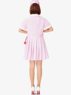 Costume infirmière rose d'Halloween pour adulte Ensemble de costumes de vacances