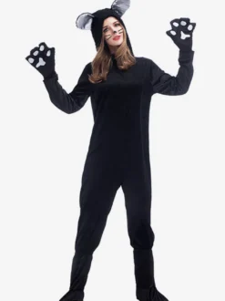 Costume Kigurumi Pyjamas Chats Chaussures Femme Couverture Gants Déguisements Halloween Carnaval