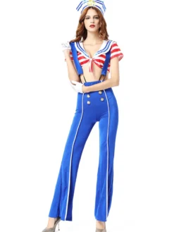 Costume marins bleus adultes ensemble de costumes de vacances Halloween Cosplay