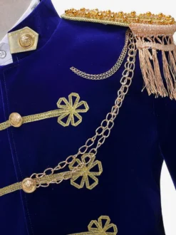 Costume Royal Victorienne Homme Style Militaire Naval Ensemble 3 Pièces avec Chemise et Pantalon