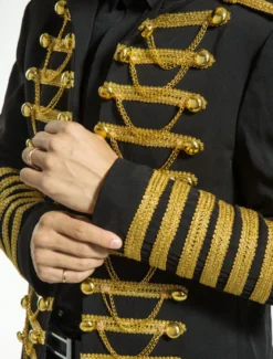 Costume rétro noir pardessus Rococo Punk Cour tissu uniforme Costume hommes