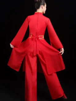 Costumes Chinois Costume De Danse Du Dragon Rouge Costumes De Carnaval Tenue 2 Pièces Déguisements Halloween