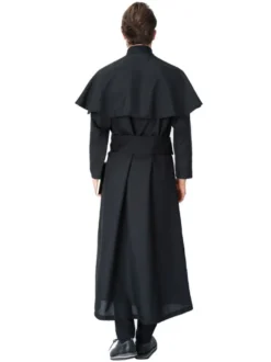Costumes d'déguisements Halloween Ceinture noire en Polyester Déguisements Halloween Costume Prêtre Homme Ceinture