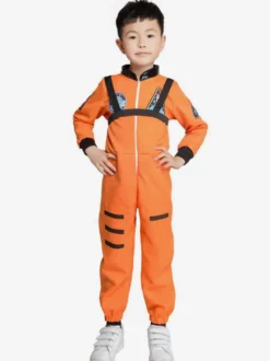 Costumes d'Déguisements Halloween pour les enfants Jumpsuit de l'astronaute orange polyester polyester