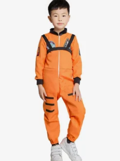 Costumes d'Déguisements Halloween pour les enfants Jumpsuit de l'astronaute orange polyester polyester