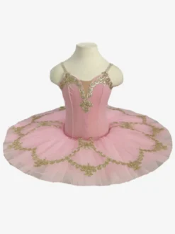 Costumes de danse de Ballet rose enfant fille robe de ballerine à volants en dentelle