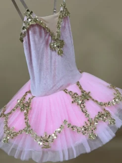 Costumes de danse de Ballet rose enfant fille robe de ballerine à volants en dentelle