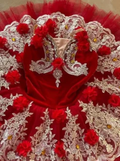 Costumes de danse de ballet rose fille ballerine enfant dentelle nbsp; fleurs robe en polyester robe vêtements de danse