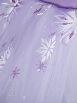 Costumes de Danse de Ballet Violet Femme Enfant Ballerine Volants Dentelle Imprimé Floral Robe en Polyester Vêtements de Danse