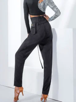 Costumes de danse de salon kaki Lycra Spandex pantalons vêtements de danse pour les femmes
