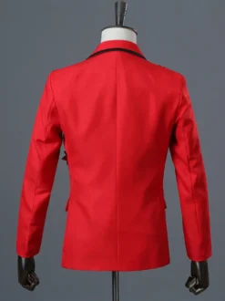Costumes de performance rétro à manches longues pour hommes noirs Bourgogne