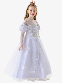 Costumes De Princesse Enfants Ensemble Blanc Robe Déguisement