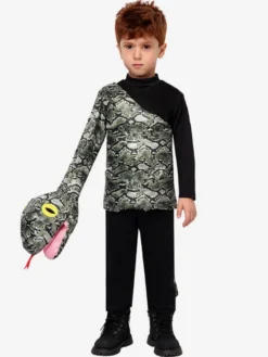 Costumes de serpent pour enfants pour Halloween Carvinal Top et combinaison