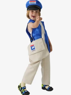 Costumes Déguisement Halloween Pour Enfants Bleu Ensemble Sac Gilet Chapeau 3 Pièces Pour Enfant