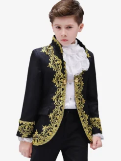 Costumes d'Halloween pour enfants Costume de spectacle dramatique de palais robe de spectacle Prince charmant incrusté