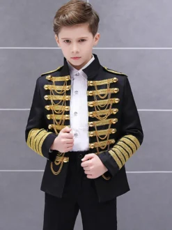Costumes d'Halloween pour enfants Costume rétro du palais en or noir Costume de performance