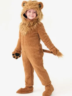 Costumes d'Halloween pour enfants Ensemble d'Halloween marron café Combinaison en polyester pour enfants Gants