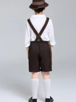 Costumes d'Halloween pour enfants Ensemble d'Halloween marron foncé Pantalon et haut en polyester pour enfants