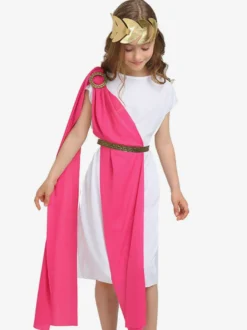 Costumes d'Halloween pour enfants Ensemble de polyester Rose Halloween Robe à ceinture pour enfants