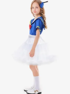 Costumes d'Halloween pour enfants Bleu Halloween Fibre de polyester Ensemble de polyester Jupe pour enfants