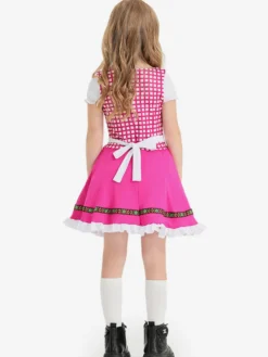 Costumes d'Halloween pour enfants Ensemble d'Halloween rose Robe en polyester pour enfants