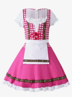 Costumes d'Halloween pour enfants Ensemble d'Halloween rose Robe en polyester pour enfants