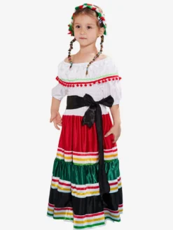 Costumes d'Halloween pour les enfants Tunique d'Halloween blanche Robe à ceinture en polyester en fibre de polyester pour enfant