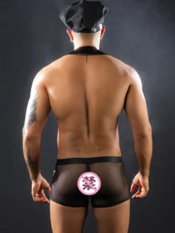 Costume sexy pour homme en cuir PU pour boîte de nuit