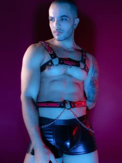 Costume sexy pour homme en cuir verni ensemble de vêtements de boîte de nuit