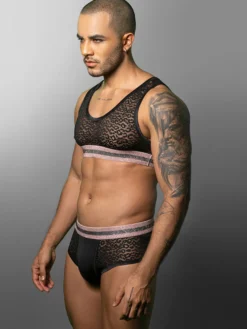 Costume sexy pour homme Gogoboy en dentelle pour jeu de rôle ensemble haut et pantalon court