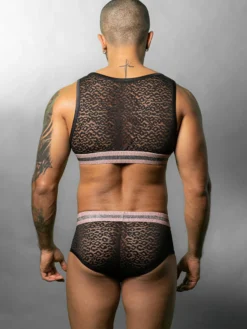 Costume sexy pour homme Gogoboy en dentelle pour jeu de rôle ensemble haut et pantalon court