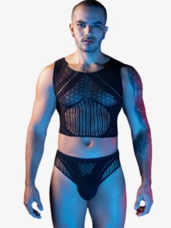 Costume sexy pour homme transparent ensemble de vêtements de boîte de nuit