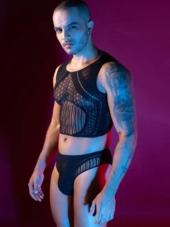 Costume sexy pour homme transparent ensemble de vêtements de boîte de nuit
