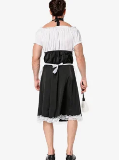 Costumes Halloween Bonne Blanc Drôle Robe Tablier Tunique Vacances Costumes