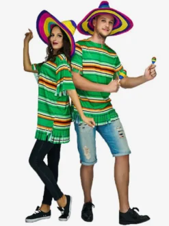 Costumes Marchandises de vacances Costumes de vacances Rayures d'Halloween Fibre de polyester verte