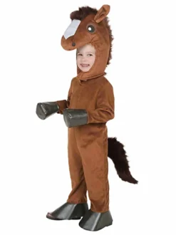 Costumes Noël Cadeau Enfants Café Marron Animal Polyester Fibre Polyester Cosplay De Cheval Déguisement Halloween
