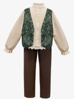 Costumes Oktoberfest Enfants Ensemble Marron Café Déguisement Vintage Garçon