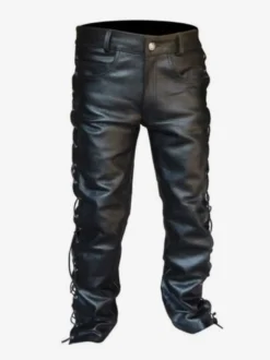 Costumes rétro en cuir PU rétro maigre Vintage noir pour homme