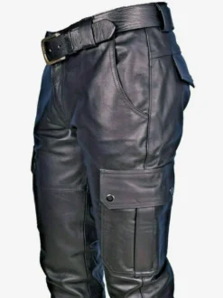 Costumes rétro en cuir PU rétro maigre Vintage noir pour homme