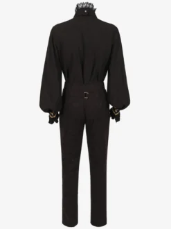 Costumes rétro en polyester rétro vintage noir pour homme