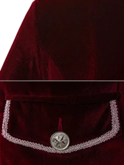Costumes rétro à manches longues en jacquard en polyester vintage rouge pour homme Bourgogne