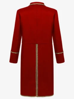 Costumes rétro à manches longues en polyester rétro rouge vintage pour homme Bourgogne