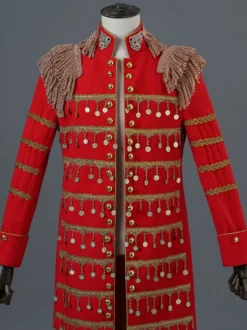 Costumes rétro à manches longues en polyester élégant haut vintage noir pour homme Bourgogne
