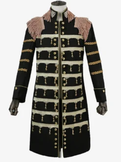 Costumes rétro à manches longues en polyester élégant haut vintage noir pour homme Bourgogne